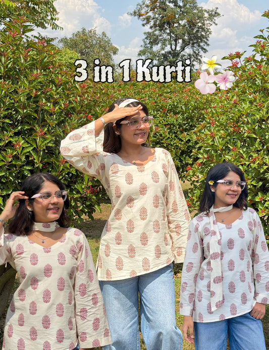 3 IN 1 KURTI WITH CORSET BACK